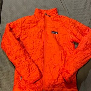 Patagonia orange nano-puff jacket